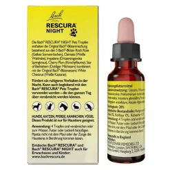 Rescura Bachblütentropfen|Bachblüten Für Tiere-Bachblüten Original Night Pets Tropfen alkoholfrei , 10 ml