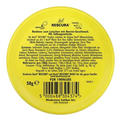Rescura Bachblütentropfen-Bachblüten Original Pastillen Beeren-Mix, 50 g