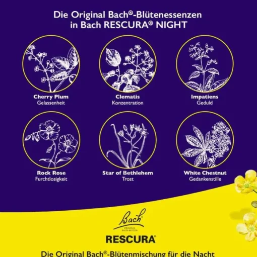 Rescura Bachblütentropfen-Bachblüten Original Night Tropfen alkoholfrei, 10 ml
