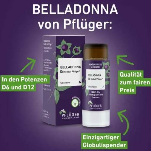 Pflüger B-Belladonna D6 Globuli Dosierspender, 10 g