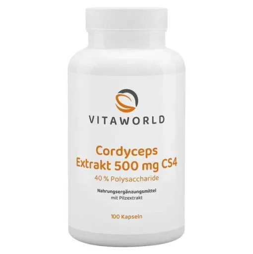 Vitaworld Cordyceps-Cordyceps Extrakt 500 mg CS4 40% Polysacchar.Kapseln, 100 St
