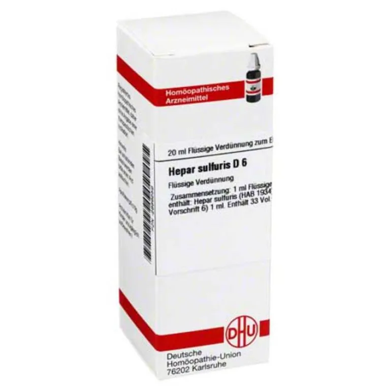H-DHU Hepar sulfuris D 6 Dilution, 20 ml