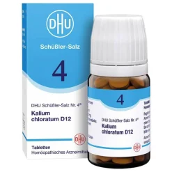 DHU Schüßler-Salze D 12|Salze 1-12-DHU Schüßler-Salz Nr. 4 Kalium chloratum D12 Tabletten, 80 St