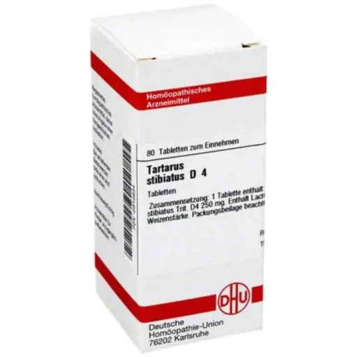 T-DHU Tartarus stibiatus D 4 Tabletten, 80 St