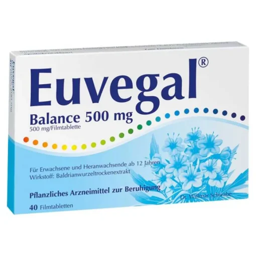 Euvegal Baldrian|Beruhigungsmittel-Balance 500 mg Filmtabletten, 40 St