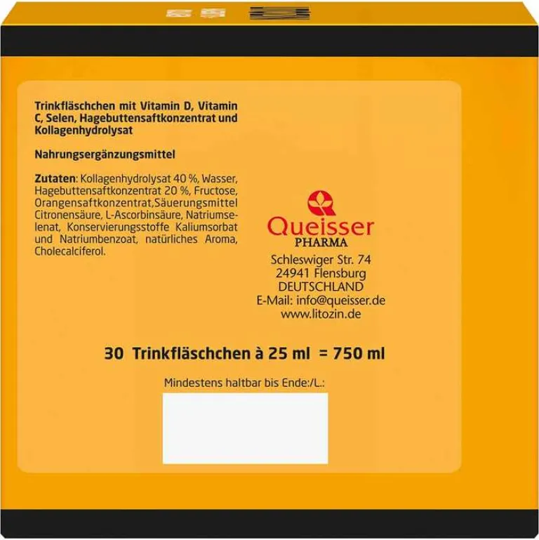 Litozin Hagebuttenpulver-Hagebutte + Kollagen Trinkfläschchen, 30X25 ml