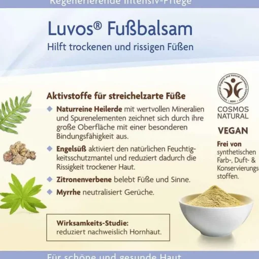 Luvos Heilerde|Gepflegte Füße-Heilerde Fußbalsam, 75 ml