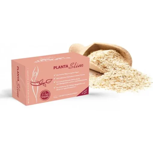 PlantaSlim Abnehmtabletten|Flohsamenschalen-Planta Slim 99% ind.FlohsamenschalenPulver Kapseln vegan, 120 St
